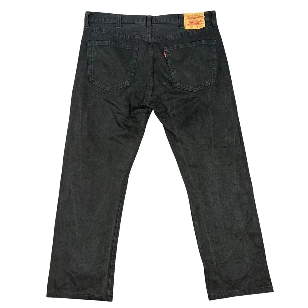 Levi's Jeans‎ Men 38x36 Black 501 Original Straight Leg Button Fly Denim Pants